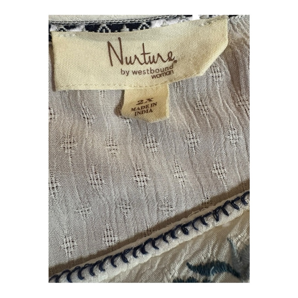 NWT Nurture by Westbound Cream Graphic 3/4 Sleeve Tunic Size 2X - Picture 10 of 11